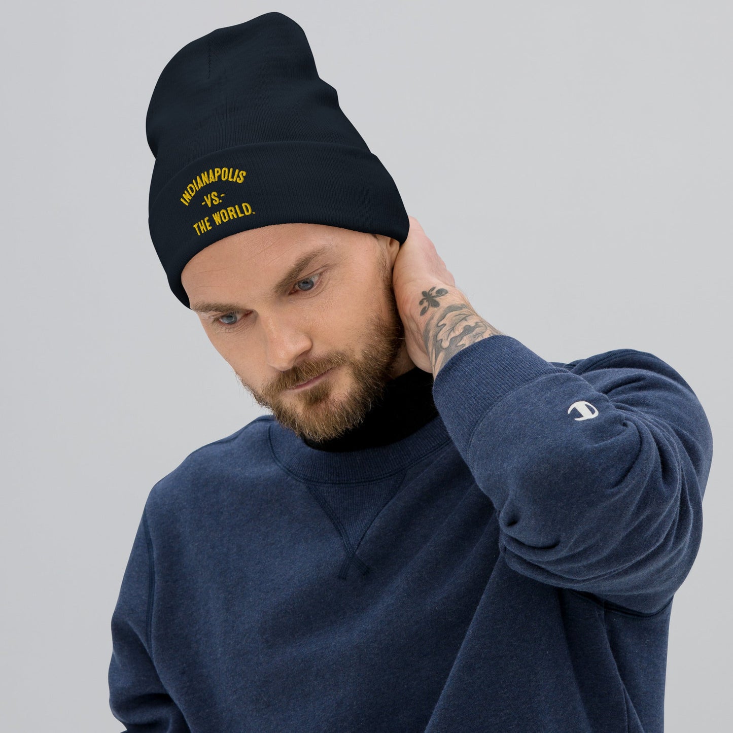 INDIANAPOLIS Vs The World Embroidered Beanie - VS THE WORLD