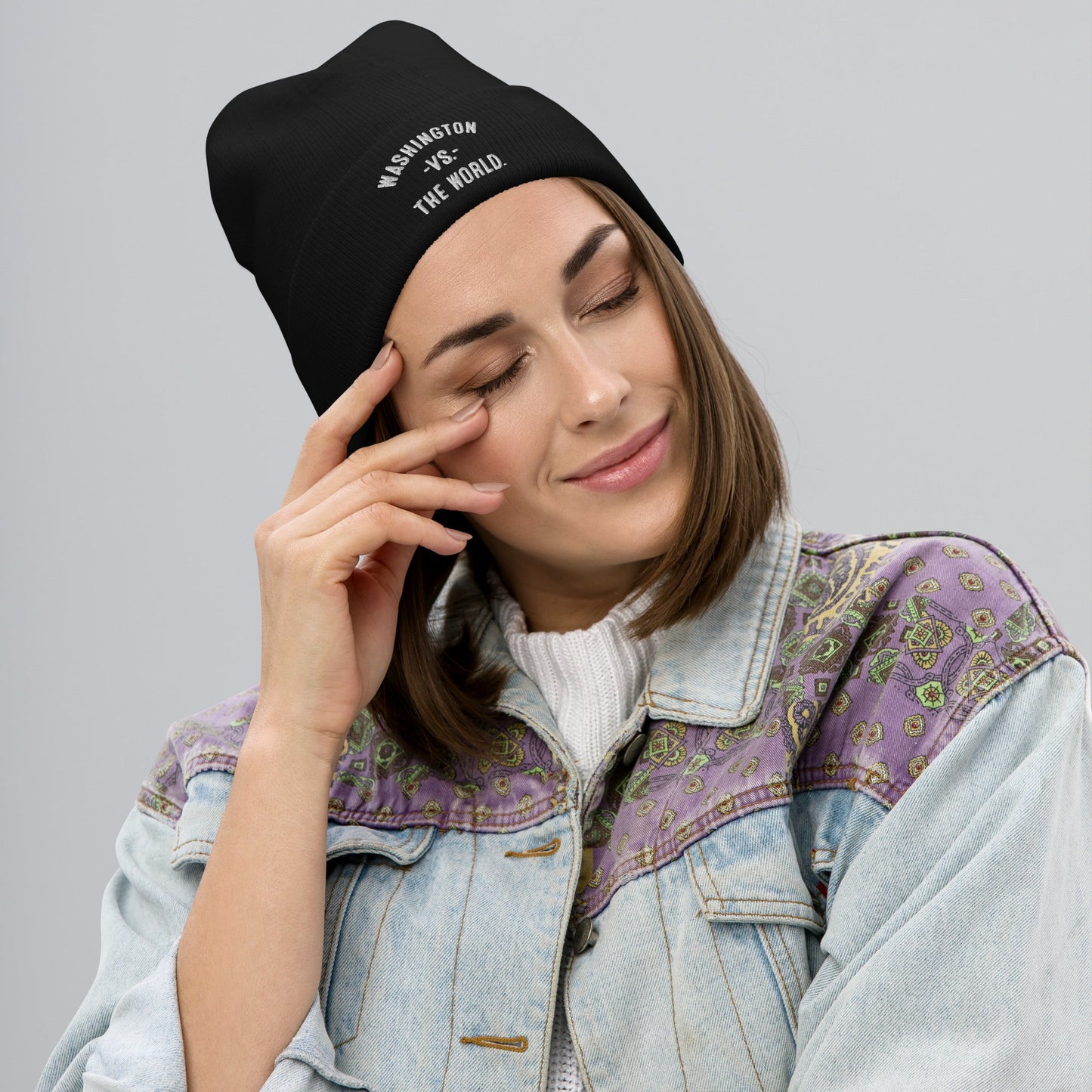 WASHINGTON Vs The World Embroidered Beanie - VS THE WORLD