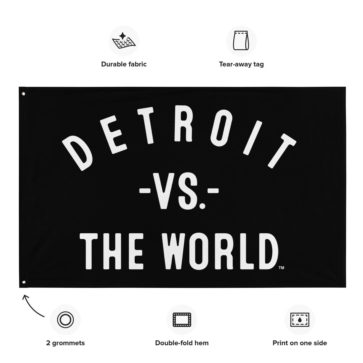 DETROIT Vs The World Flag