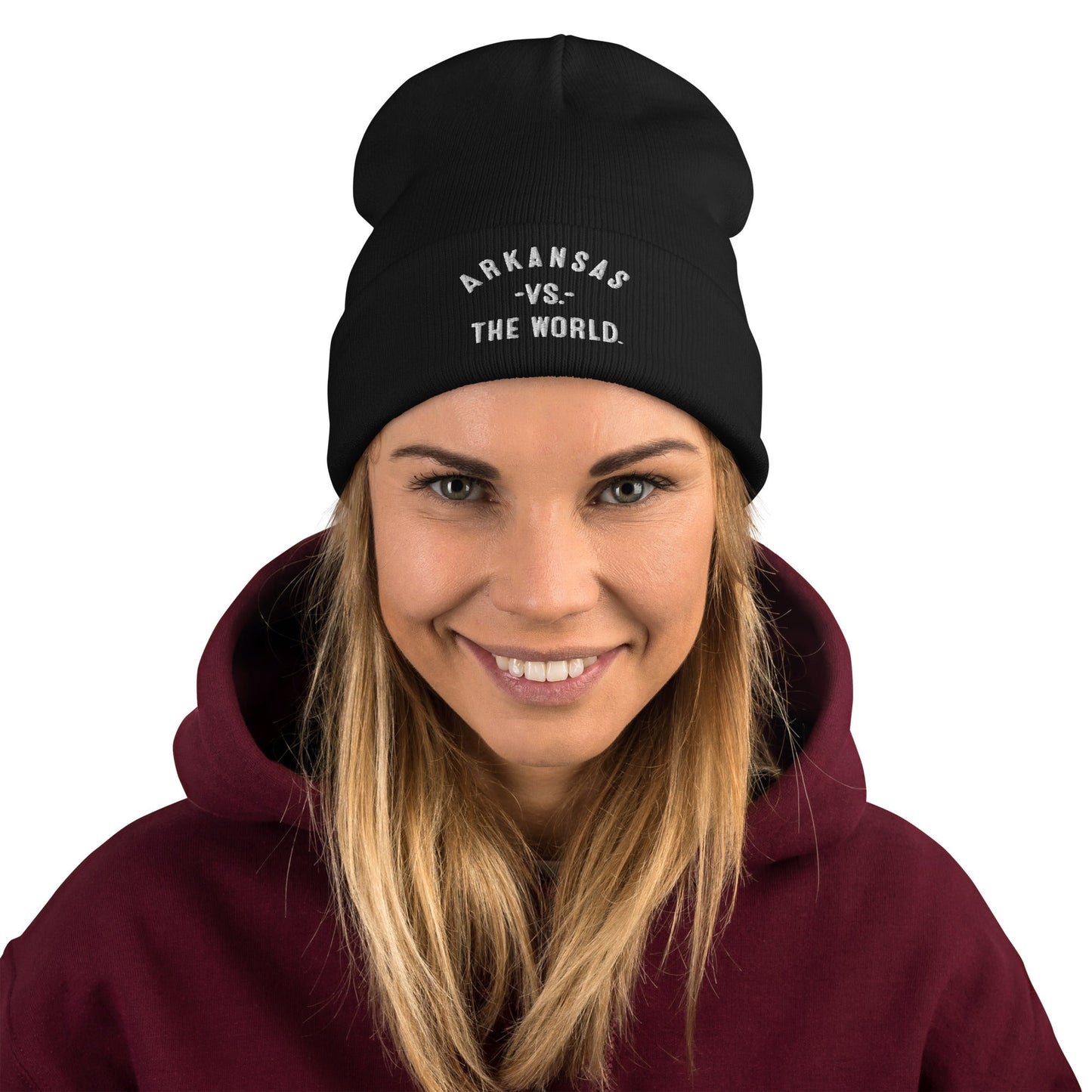 ARKANSAS Vs The World Embroidered Beanie - VS THE WORLD