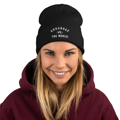 ARKANSAS Vs The World Embroidered Beanie - VS THE WORLD