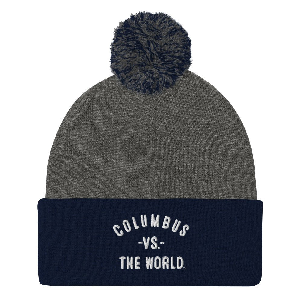 COLUMBUS Vs The World Embroidered Pom Beanie - VS THE WORLD