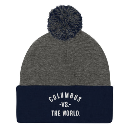 COLUMBUS Vs The World Embroidered Pom Beanie - VS THE WORLD