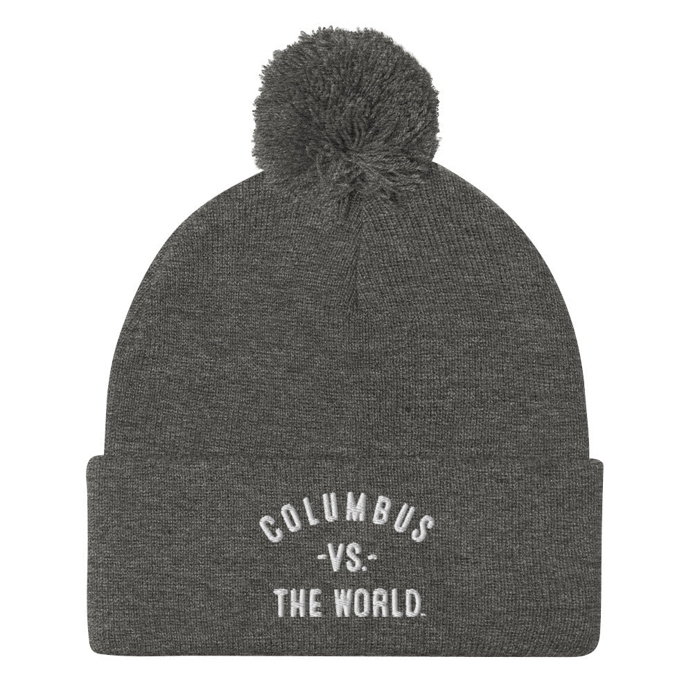 COLUMBUS Vs The World Embroidered Pom Beanie - VS THE WORLD