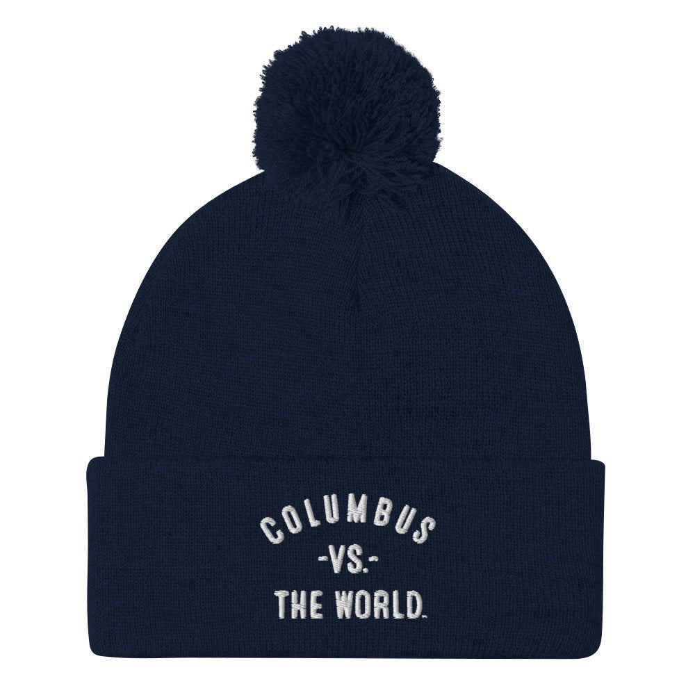 COLUMBUS Vs The World Embroidered Pom Beanie - VS THE WORLD