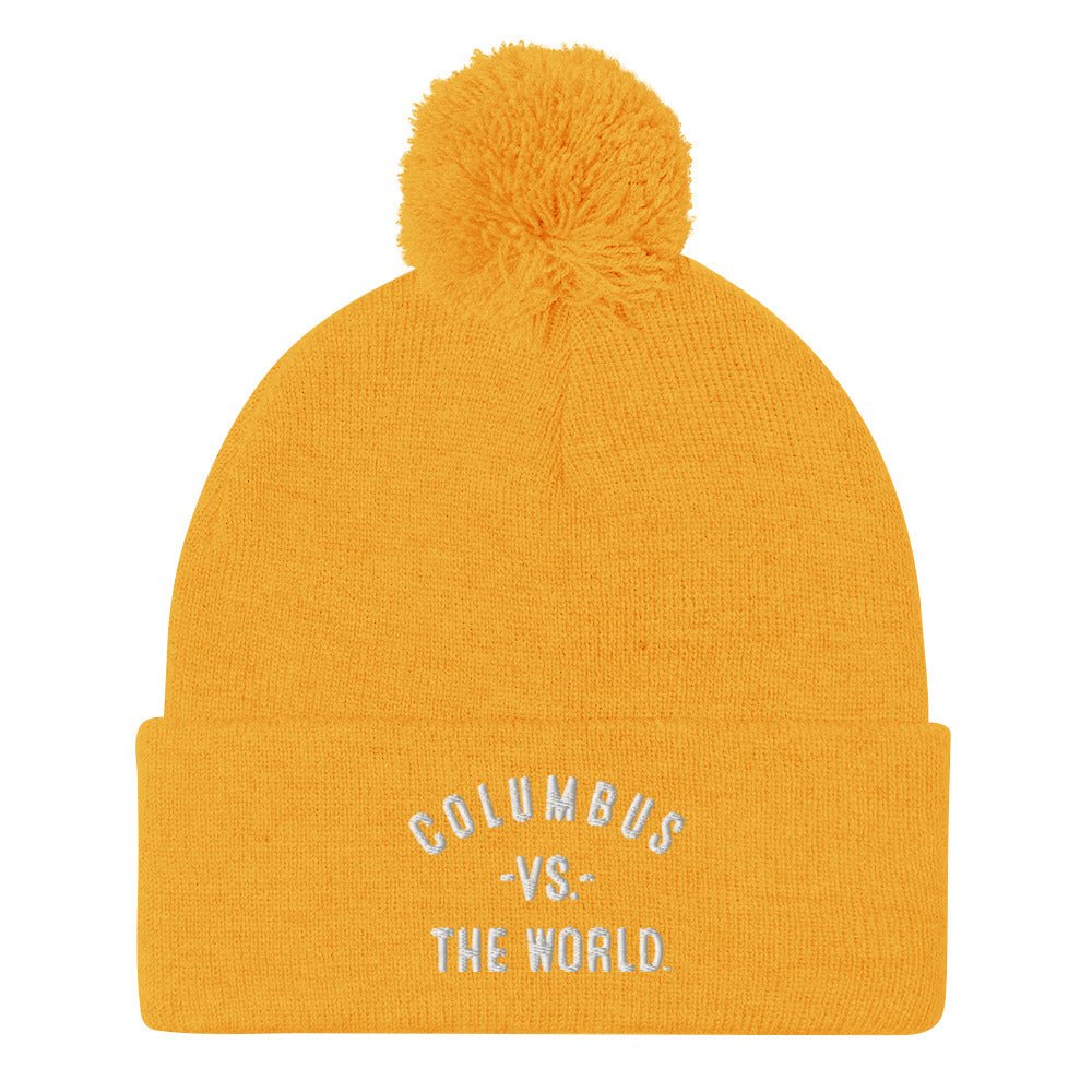 COLUMBUS Vs The World Embroidered Pom Beanie - VS THE WORLD