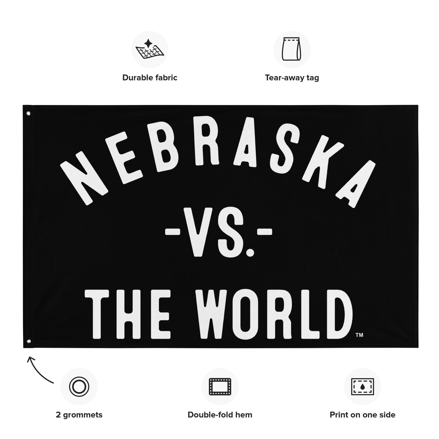 NEBRASKA Vs The World Flag - VS THE WORLD