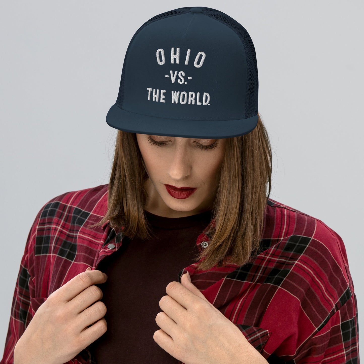 OHIO Vs The World Embroidered Trucker Cap - VS THE WORLD