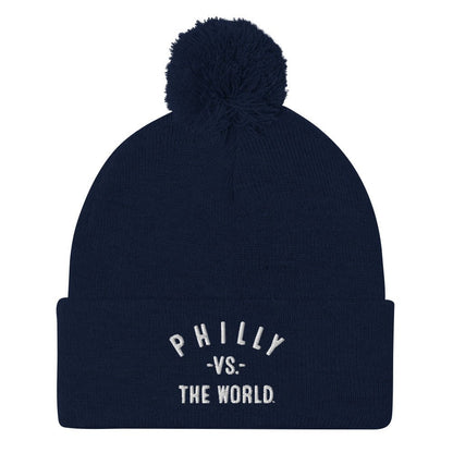 PHILLY Vs The World Embroidered Pom Beanie - VS THE WORLD