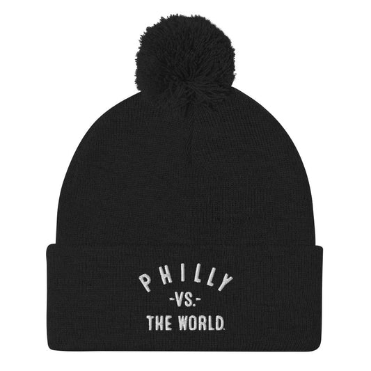 PHILLY Vs The World Embroidered Pom Beanie - VS THE WORLD